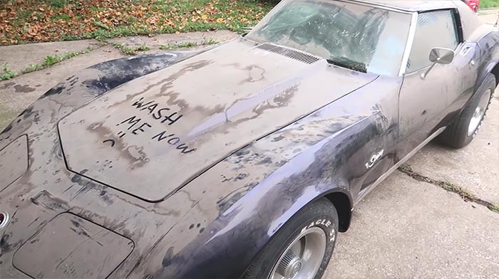 [VIDEO] Barn Find 1974 Corvette Receives First Car Wash in Over 15 Years